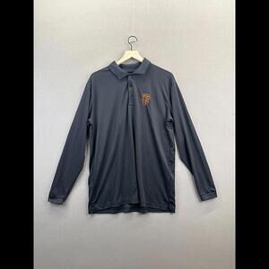 Antigua Mens Black T-Shirt San Francisco Long Sleeve Crew Neck Button Up Size L